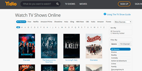 yidio streaming gratis de series tv y películas